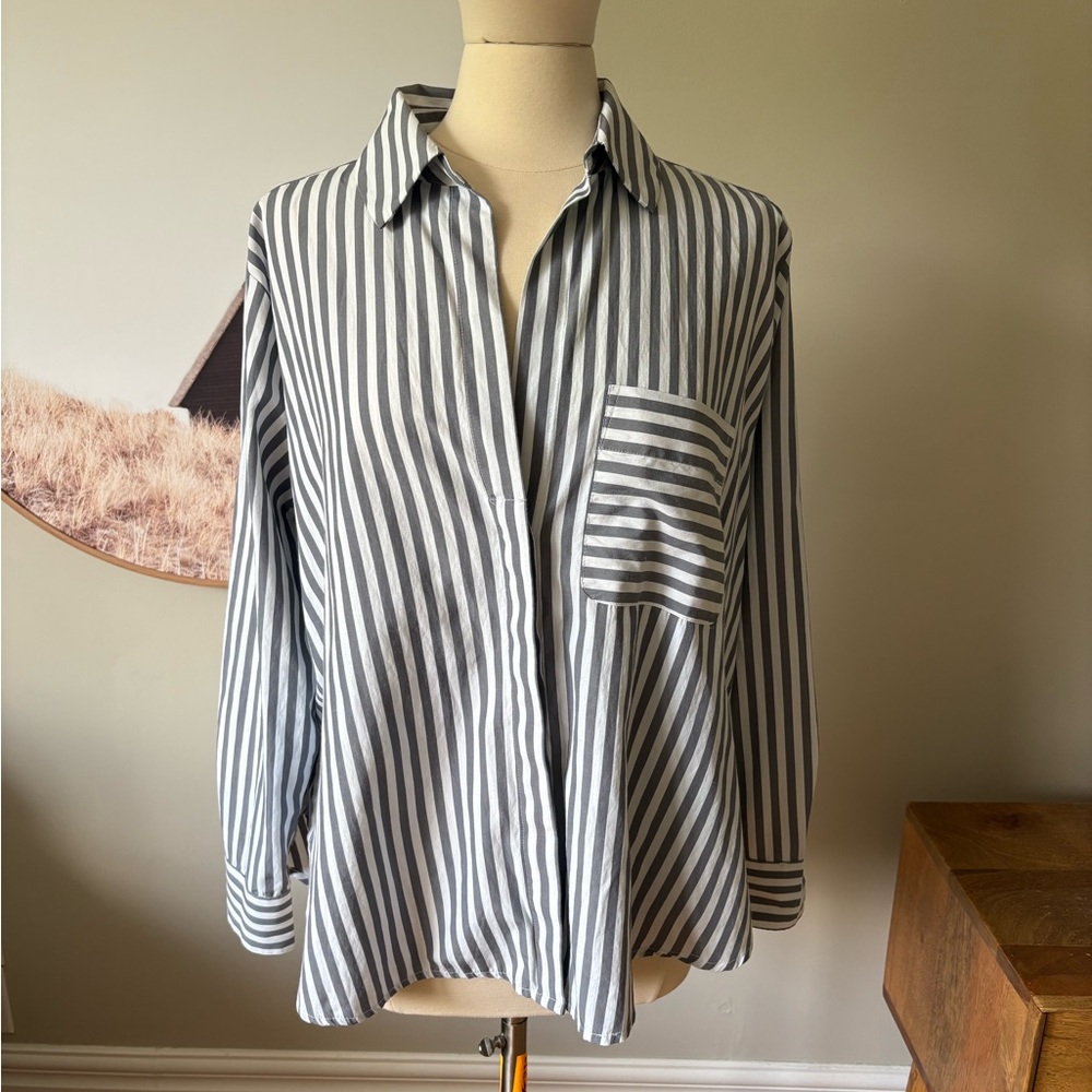 French Connection Thick Stripe Relaxed Popover